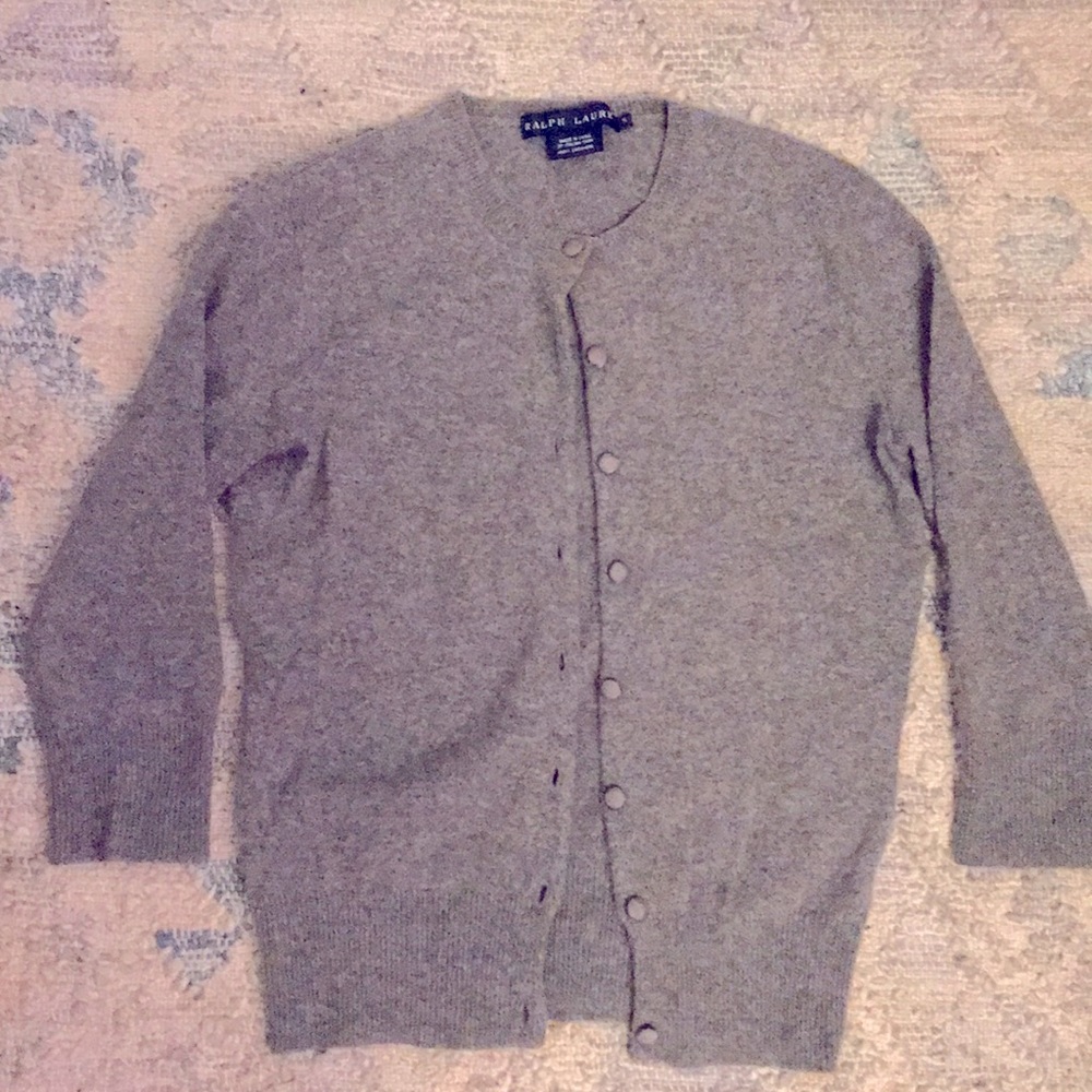 Ralph Lauren Cashmere gray cardigan sweater